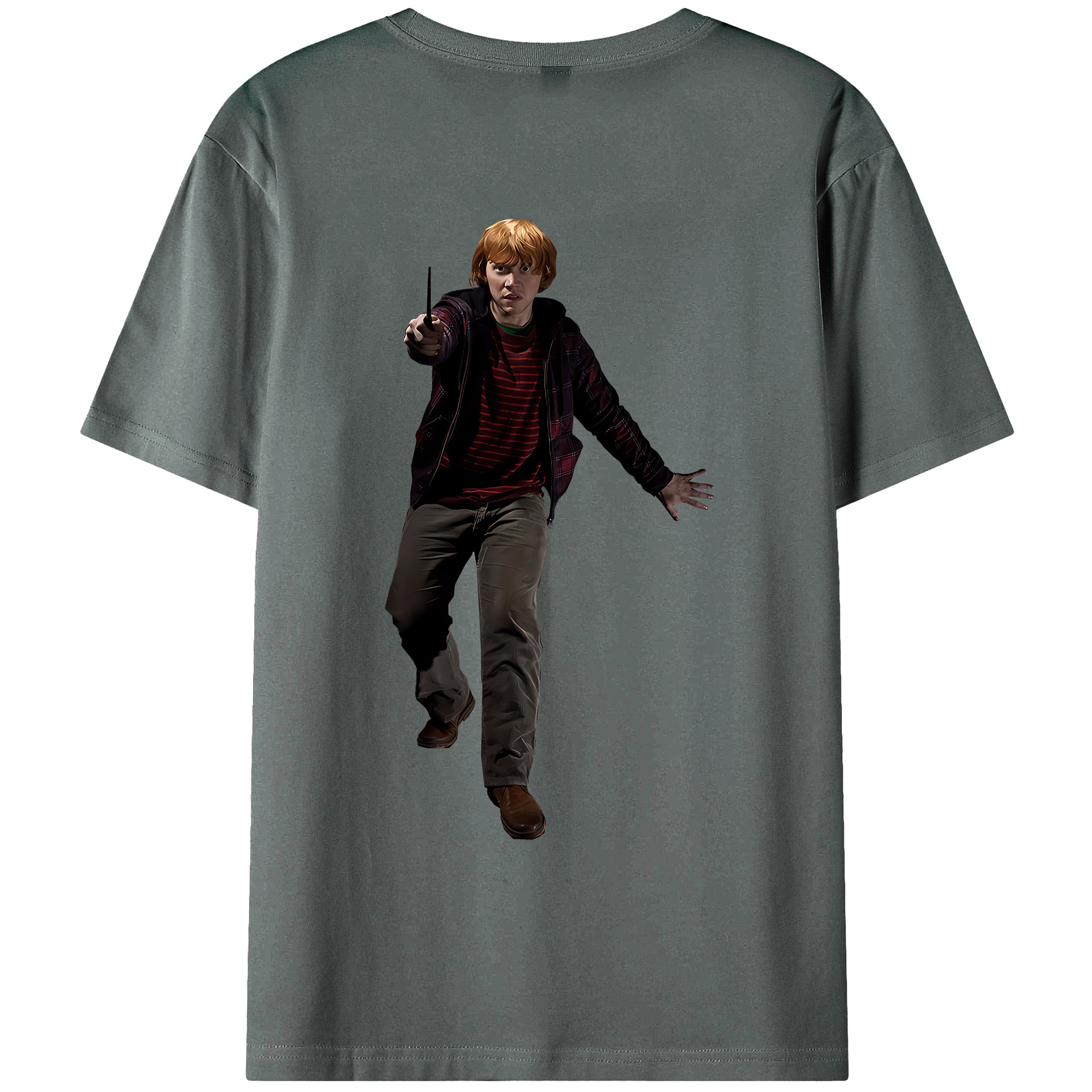 （画像用） Harry Potter ハリー・ポッターシリーズ 綿100％ メンズ半袖Tシャツ（バックプリント） 通気性